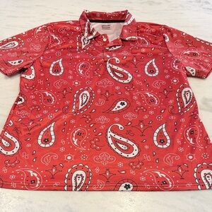 Birdies Red Paisley Men's Polo Shirt